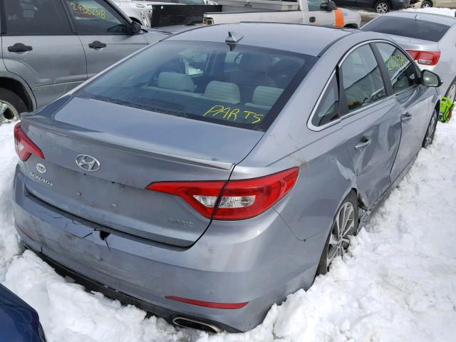 5NPE34AF5FH019260 - 2015 HYUNDAI SONATA SPO GRAY photo 4