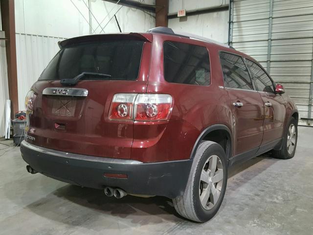 1GKLRMED2AJ116760 - 2010 GMC ACADIA SLT MAROON photo 4