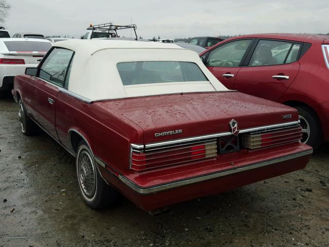 1C3BC55E8FG234649 - 1985 CHRYSLER LEBARON RED photo 3