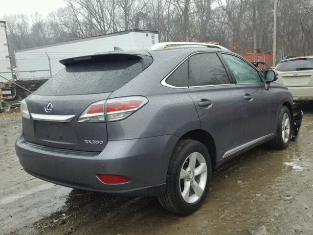 2T2BK1BA0EC244061 - 2014 LEXUS RX 350 GRAY photo 4