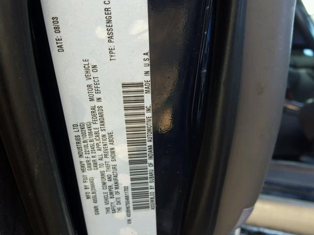 4S3BH675546611702 - 2004 SUBARU LEGACY OUT BLUE photo 10