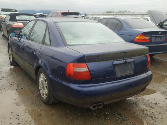 WAUCB28D4WA088707 - 1998 AUDI A4 1.8T QU BLUE photo 3