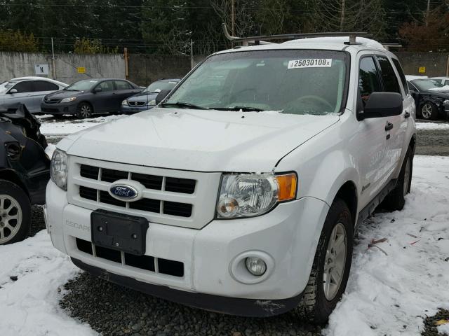 1FMCU4K34BKC53244 - 2011 FORD ESCAPE HYB WHITE photo 2