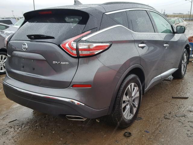 5N1AZ2MH5HN105942 - 2017 NISSAN MURANO S CHARCOAL photo 4