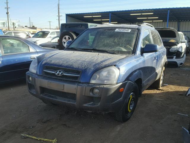 KM8JN72D65U052873 - 2005 HYUNDAI TUCSON GLS BLUE photo 2