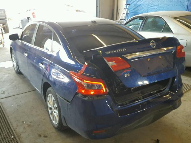 3N1AB7AP0HY231746 - 2017 NISSAN SENTRA S BLUE photo 3