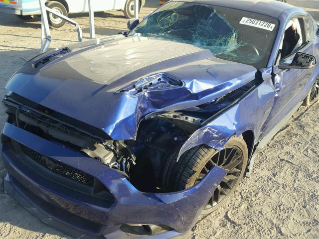 1FA6P8CF5F5345501 - 2015 FORD MUSTANG GT BLUE photo 9