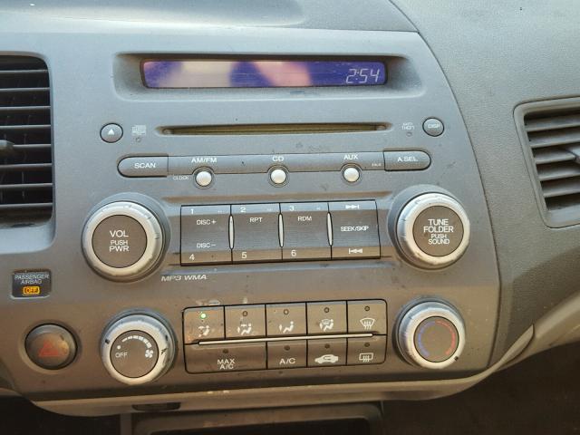 2HGFA168X9H532392 - 2009 HONDA CIVIC EX შავი ფოტო 9