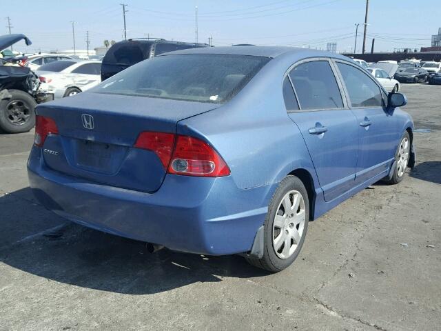 2HGFA16506H501038 - 2006 HONDA CIVIC LX BLUE photo 4