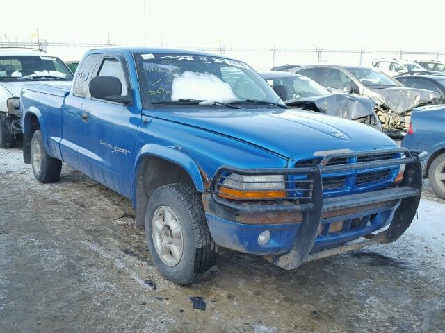 1B7GG22X6XS313049 - 1999 DODGE DAKOTA BLUE photo 1