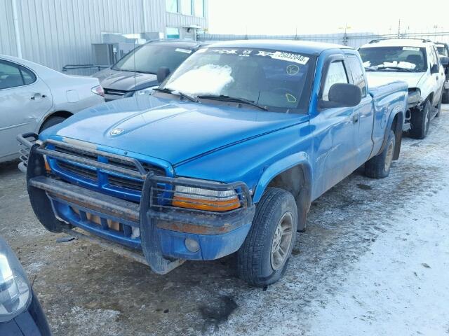 1B7GG22X6XS313049 - 1999 DODGE DAKOTA BLUE photo 2