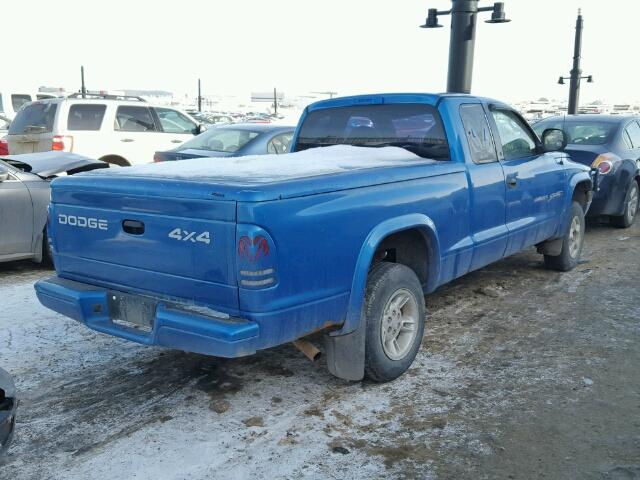 1B7GG22X6XS313049 - 1999 DODGE DAKOTA BLUE photo 4