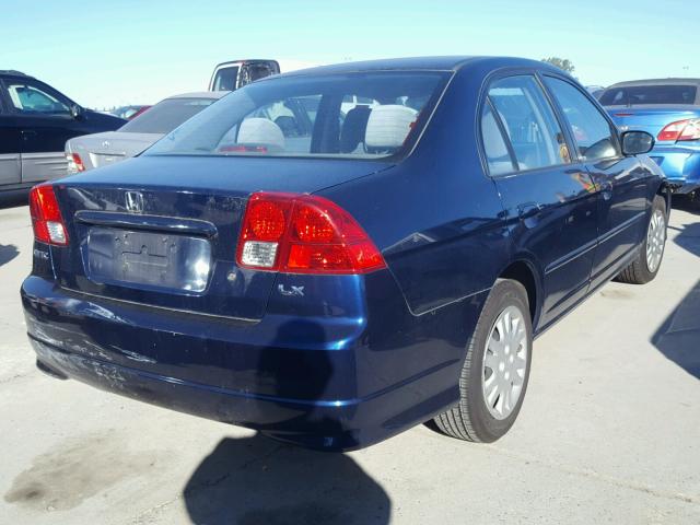 2HGES15585H532109 - 2005 HONDA CIVIC LX BLUE photo 4