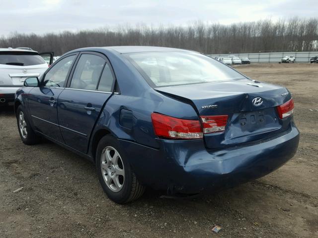 5NPEU46C26H074910 - 2006 HYUNDAI SONATA GLS BLUE photo 3