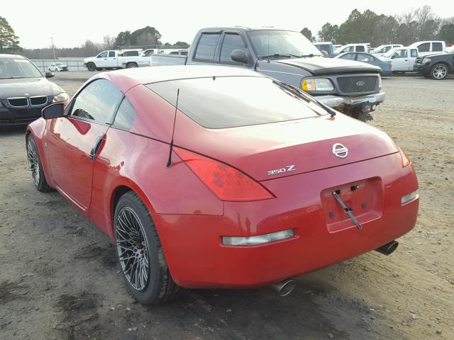 JN1BZ34D67M505592 - 2007 NISSAN 350Z COUPE RED photo 3