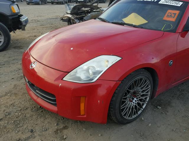 JN1BZ34D67M505592 - 2007 NISSAN 350Z COUPE RED photo 9