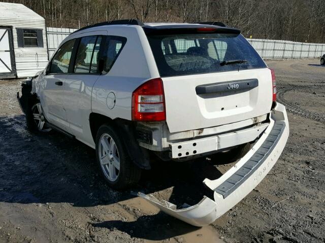 1J8FT47W68D620318 - 2008 JEEP COMPASS SP WHITE photo 3