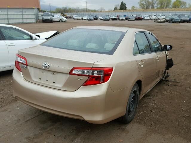 4T4BF1FK5CR200523 - 2012 TOYOTA CAMRY BASE GOLD photo 4