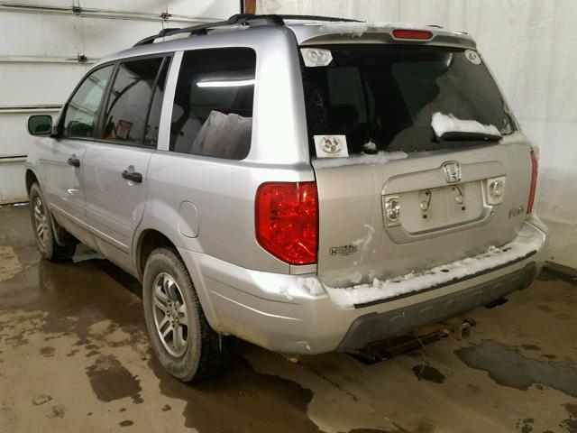 5FNYF18455B057303 - 2005 HONDA PILOT EX SILVER photo 3