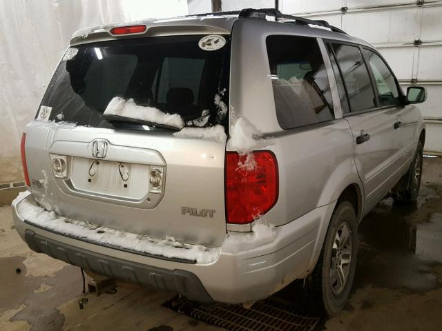 5FNYF18455B057303 - 2005 HONDA PILOT EX SILVER photo 4