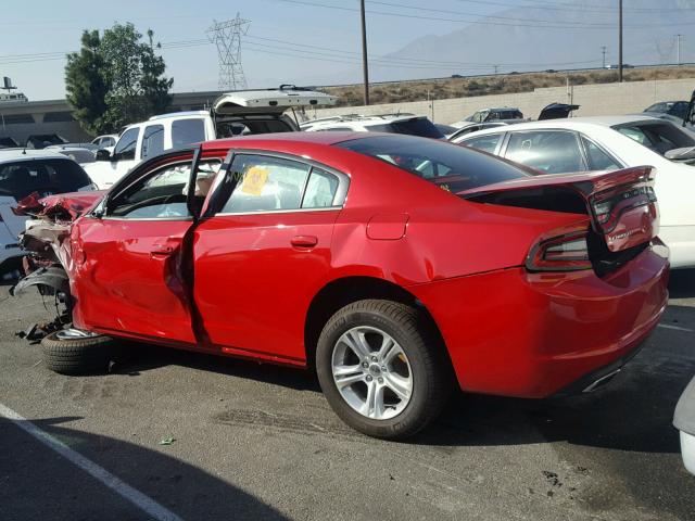 2C3CDXBG9HH537238 - 2017 DODGE CHARGER SE RED photo 3