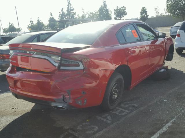 2C3CDXBG9HH537238 - 2017 DODGE CHARGER SE RED photo 4