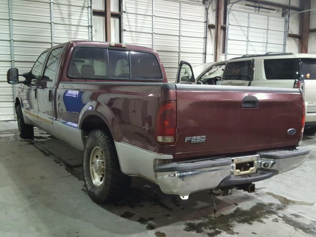 1FTNW20P14ED40845 - 2004 FORD F250 SUPER BURGUNDY photo 3