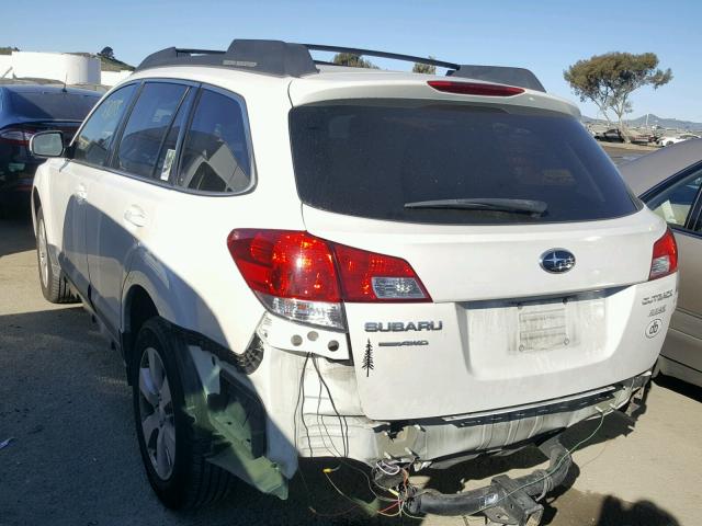 4S4BRBCC0C3291730 - 2012 SUBARU OUTBACK 2. WHITE photo 3