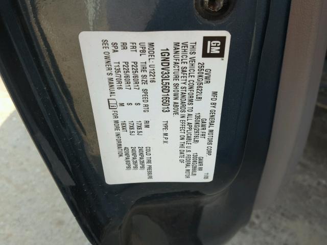 1GNDV33L56D165013 - 2006 CHEVROLET UPLANDER L 蓝色 照片 10