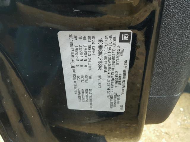 1GCHK63679F136846 - 2009 CHEVROLET SILVERADO BLACK photo 10