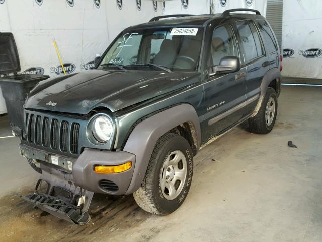 1J4GK48K12W266370 - 2002 JEEP LIBERTY SP GREEN photo 2