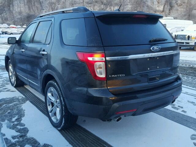 1FM5K8F8XFGB97153 - 2015 FORD EXPLORER L BLACK photo 3