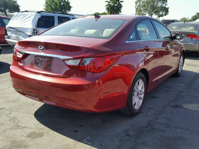 5NPEB4AC2BH079659 - 2011 HYUNDAI SONATA GLS RED photo 4