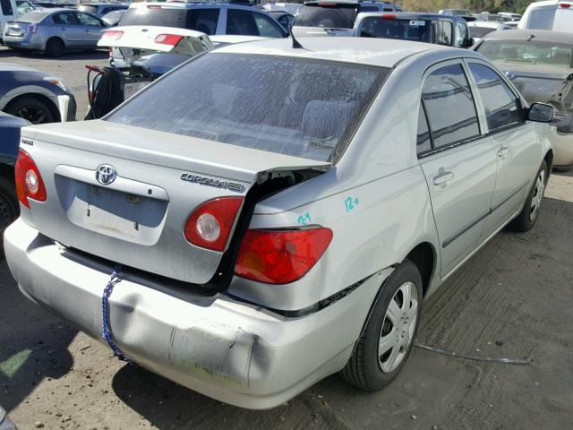 1NXBR32E33Z137418 - 2003 TOYOTA COROLLA CE SILVER photo 4