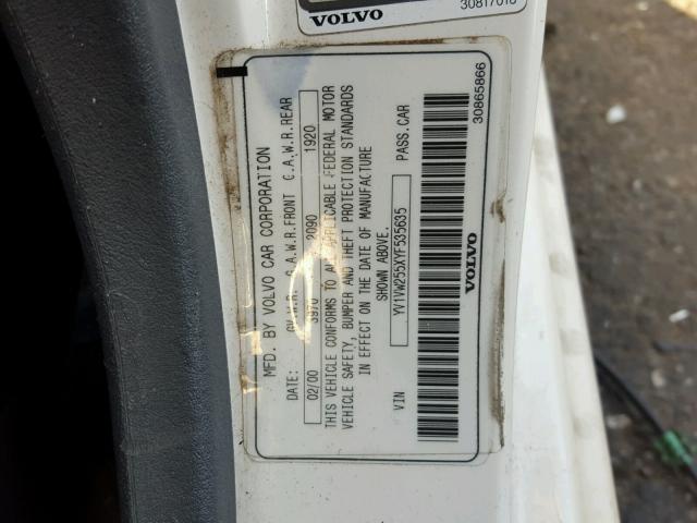 YV1VW255XYF535635 - 2000 VOLVO V40 WHITE photo 10