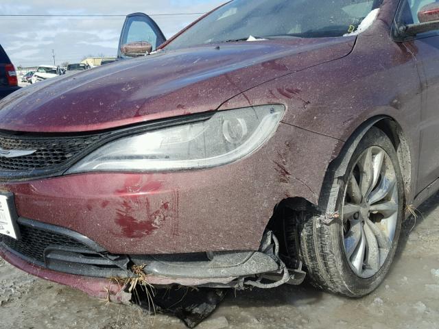 1C3CCCBB9FN732759 - 2015 CHRYSLER 200 S RED photo 9