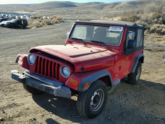 1J4FA29163P372236 - 2003 JEEP WRANGLER / RED photo 2