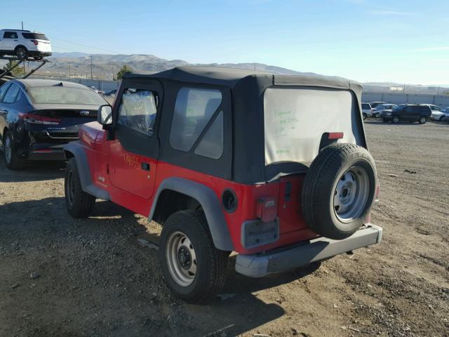 1J4FA29163P372236 - 2003 JEEP WRANGLER / RED photo 3