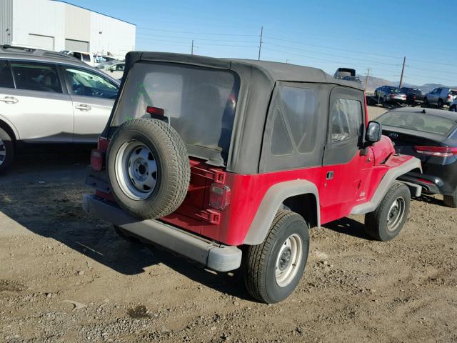 1J4FA29163P372236 - 2003 JEEP WRANGLER / RED photo 4