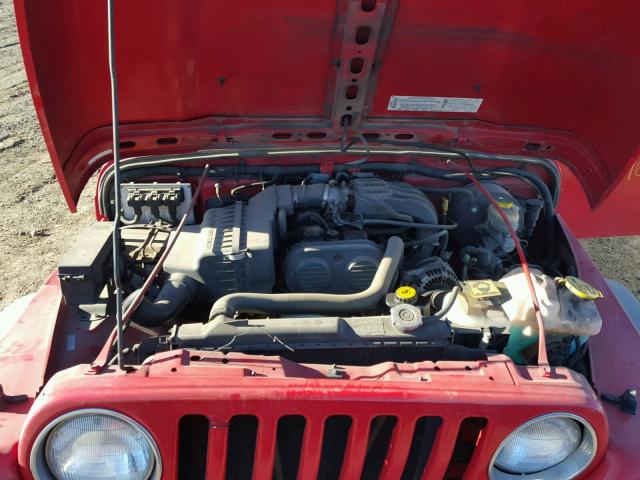 1J4FA29163P372236 - 2003 JEEP WRANGLER / RED photo 7