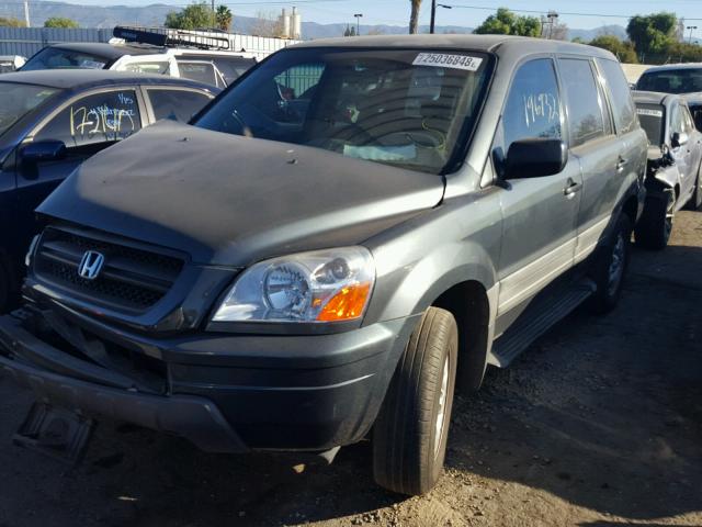 2HKYF18174H505255 - 2004 HONDA PILOT LX GRAY photo 2