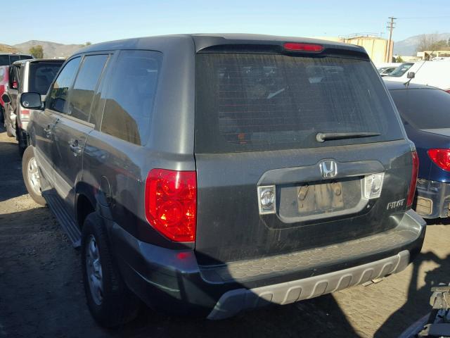 2HKYF18174H505255 - 2004 HONDA PILOT LX GRAY photo 3