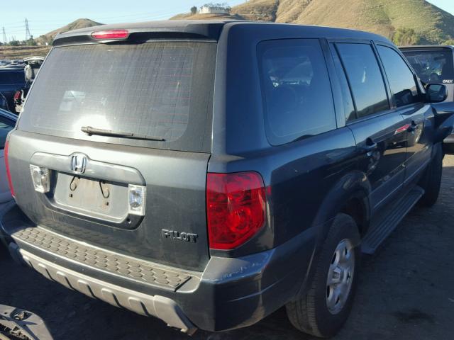 2HKYF18174H505255 - 2004 HONDA PILOT LX GRAY photo 4