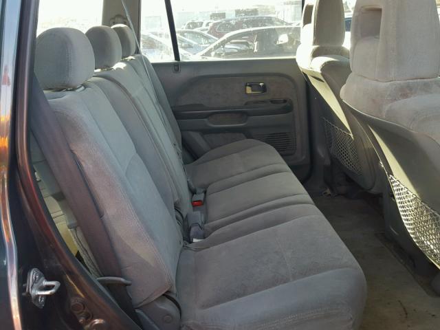 2HKYF18174H505255 - 2004 HONDA PILOT LX GRAY photo 6