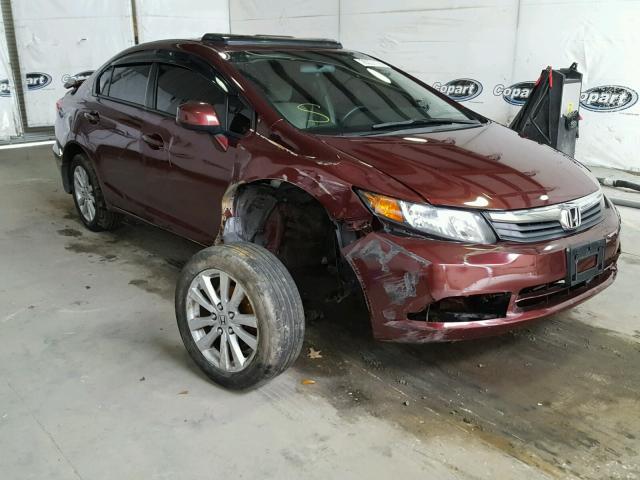 2HGFB2F80CH533691 - 2012 HONDA CIVIC EX BURGUNDY photo 1