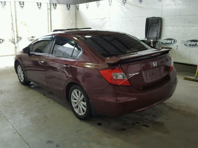 2HGFB2F80CH533691 - 2012 HONDA CIVIC EX Bordo foto 3