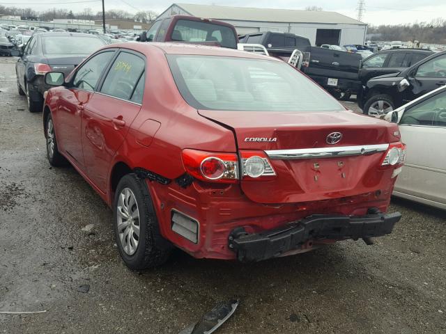 5YFBU4EE2DP165181 - 2013 TOYOTA COROLLA BA RED photo 3