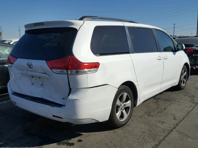 5TDKK3DC7BS016818 - 2011 TOYOTA SIENNA LE WHITE photo 4