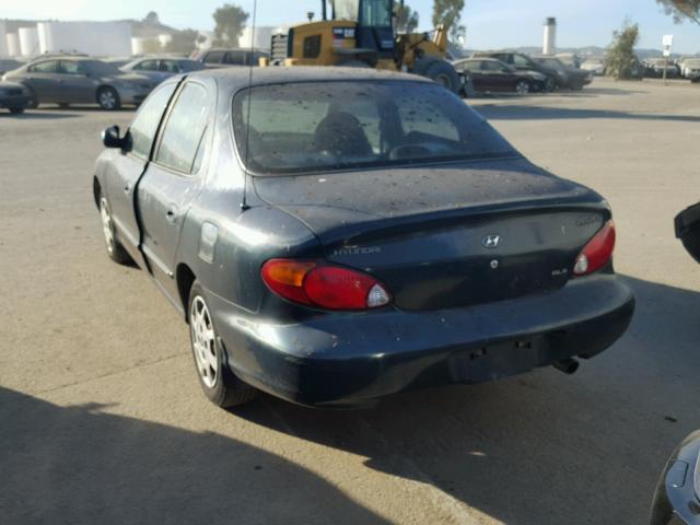 KMHJF35F6YU926811 - 2000 HYUNDAI ELANTRA GL GREEN photo 3