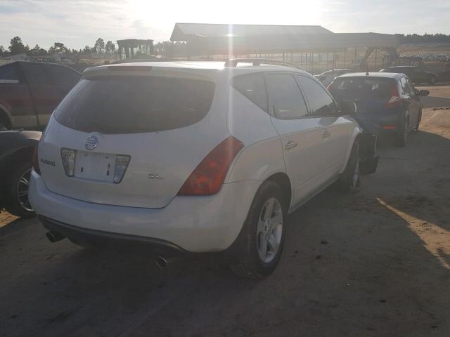 JN8AZ08T93W118188 - 2003 NISSAN MURANO SL WHITE photo 4